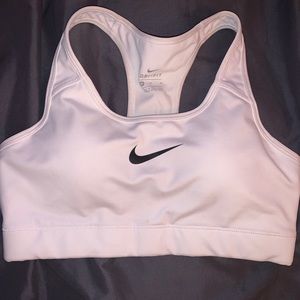 White Nike sports bra